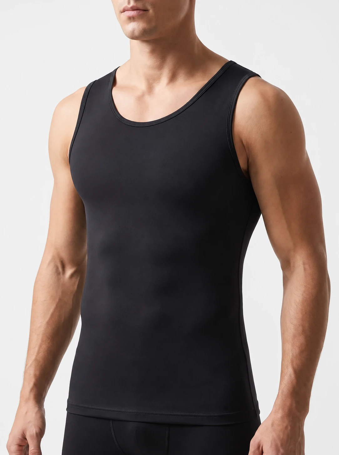 ContourFit Classic front view worn, flat panel with no cup shape