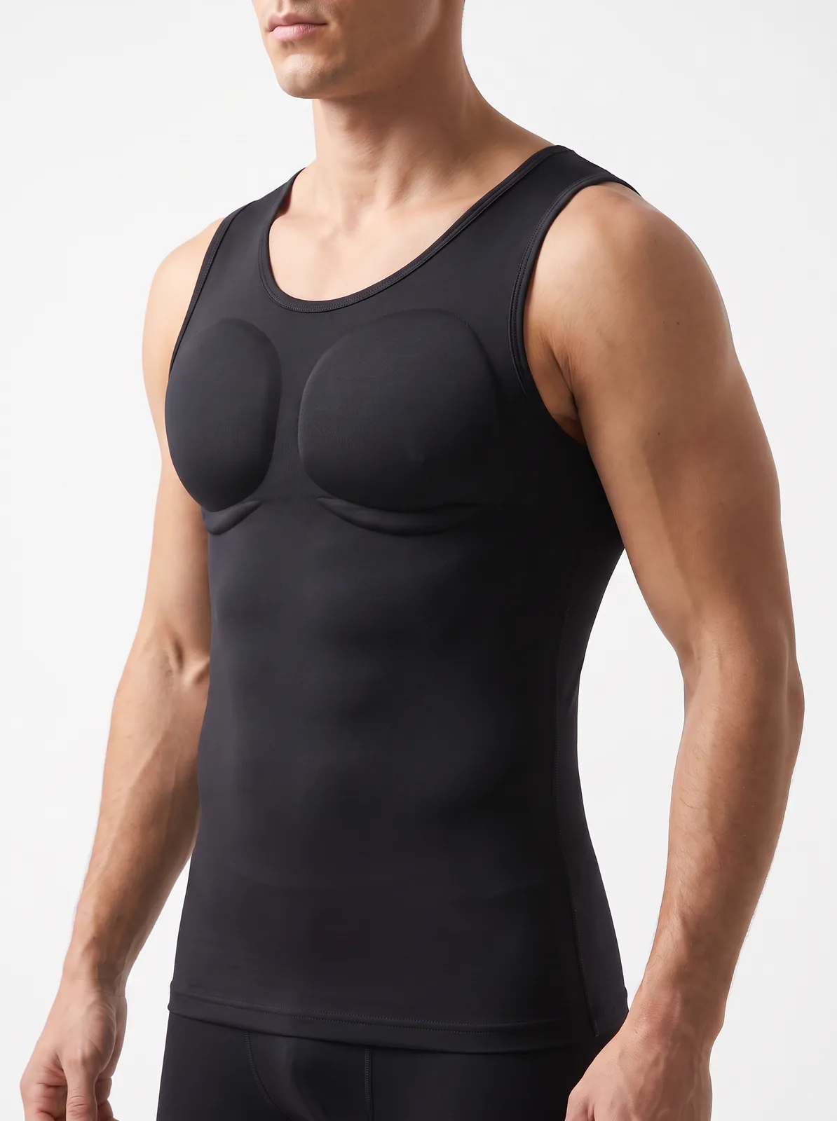 Side angle of a man wearing ContourFit under a fitted shirt